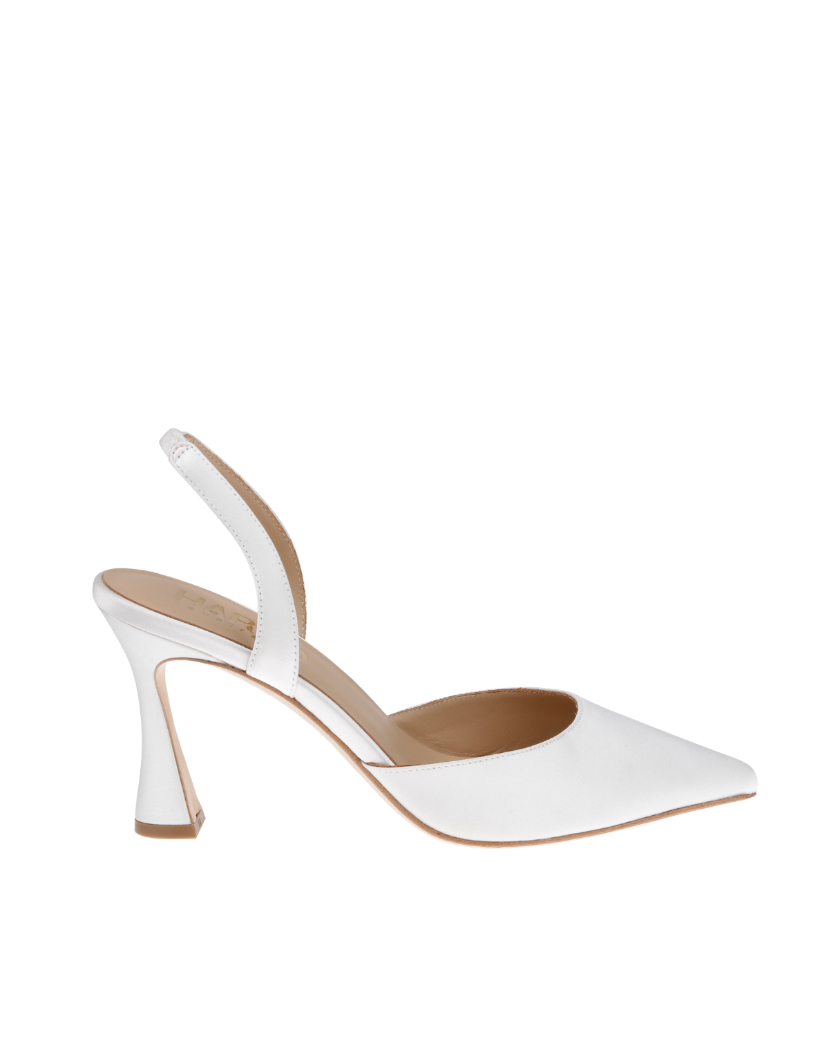 Gigi - Satin Bridal Slingback Stiletto Heels - Soft White