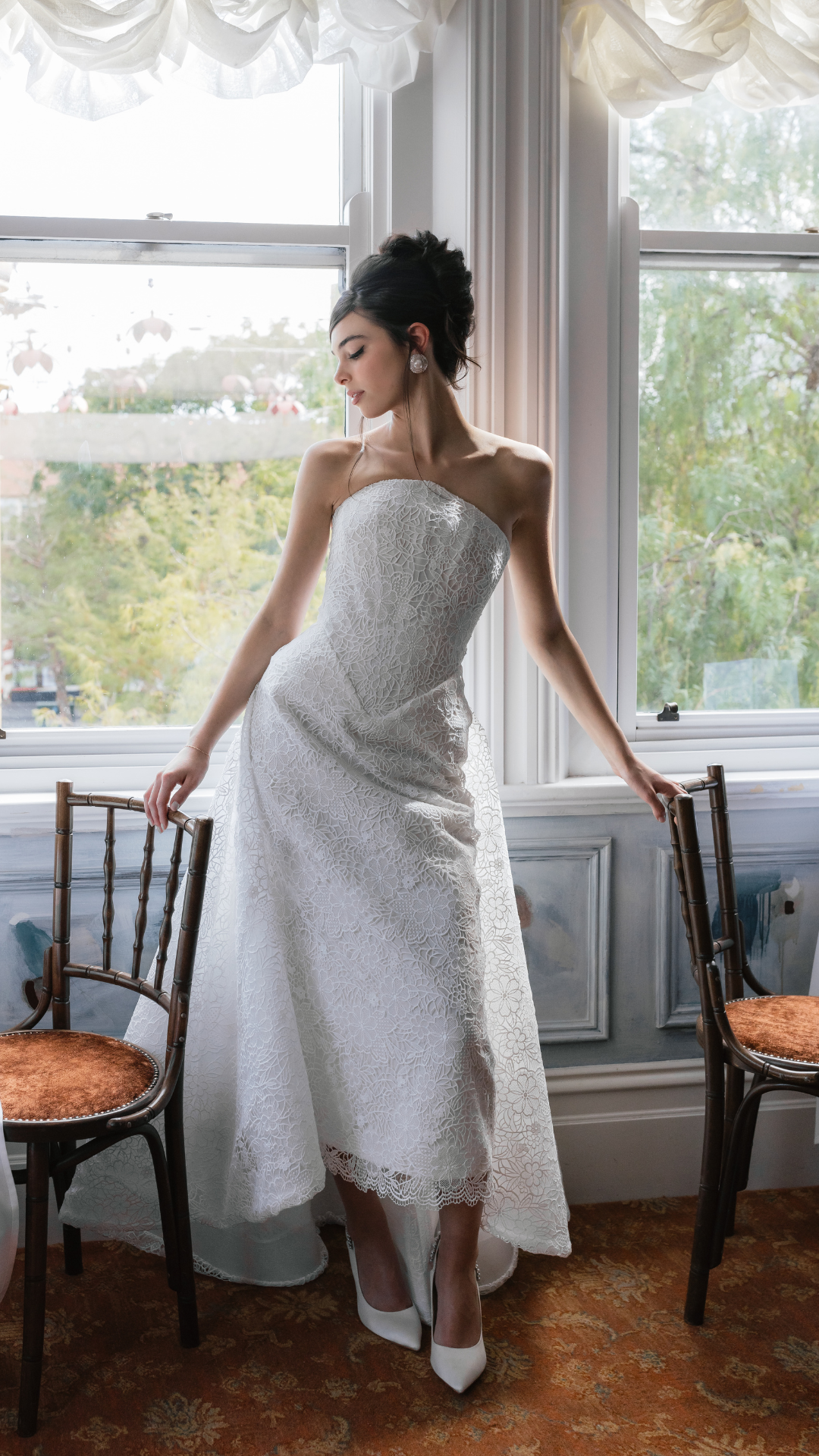 Bonnie Pearl - White Pearl & Crystal Embellished Sling Back Bridal Pump