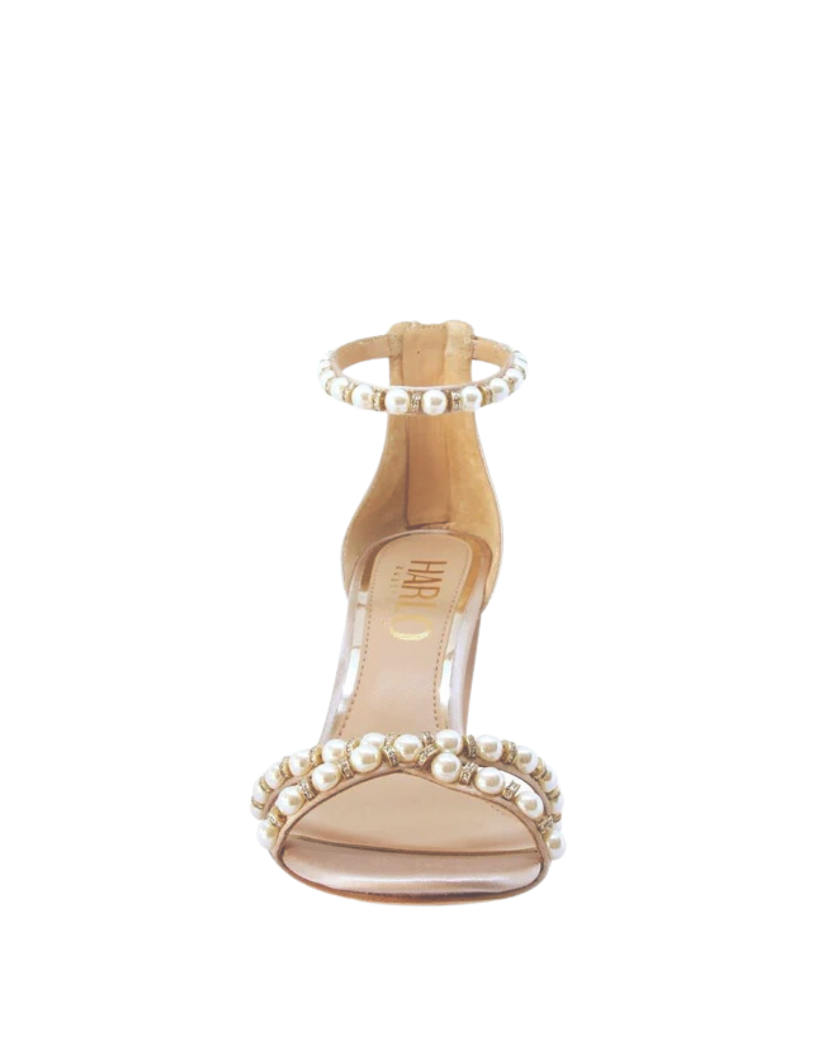 Alexandra - Nude Pearl Bridal Block Heel