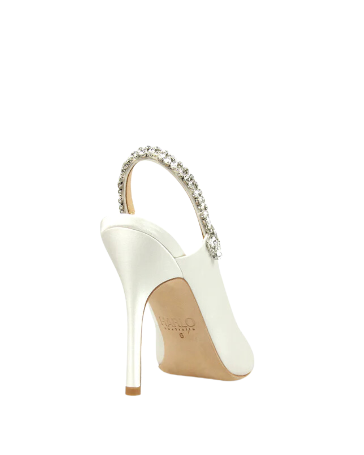 Bonnie - White Crystal Embellished Sling Back Bridal Pump