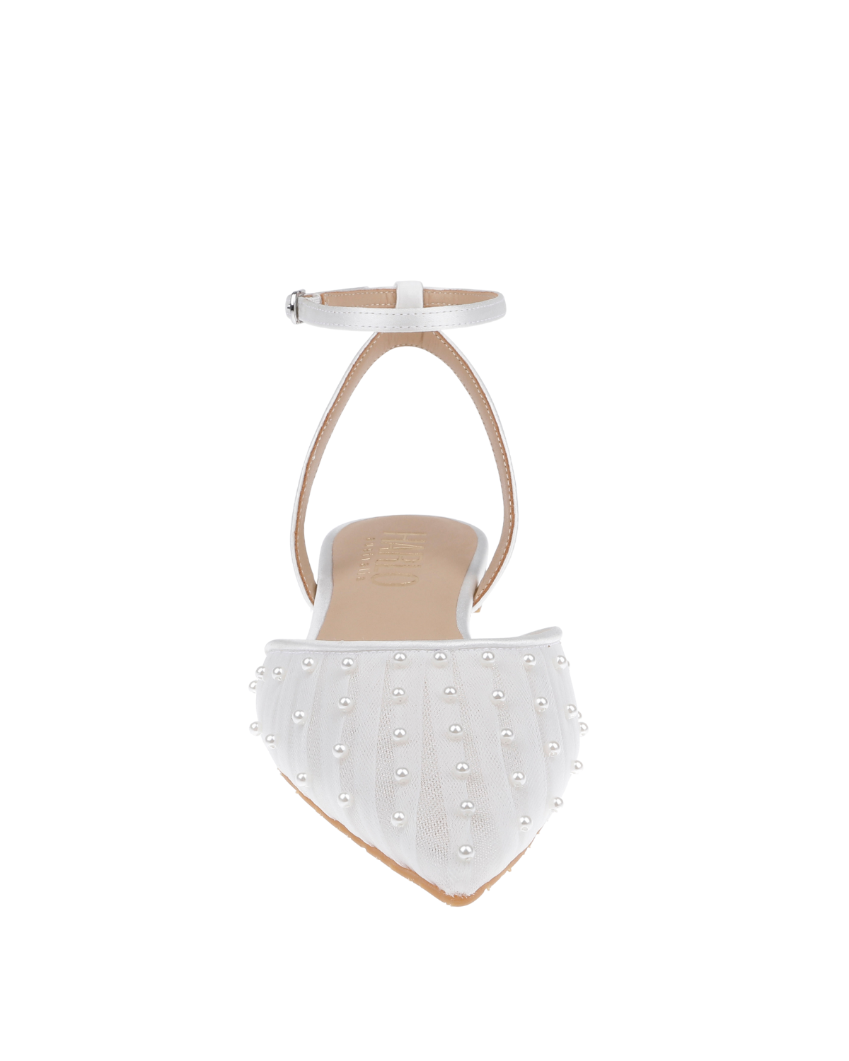 Chanel Pearl - White Tulle Flats with Handsewn Pearls