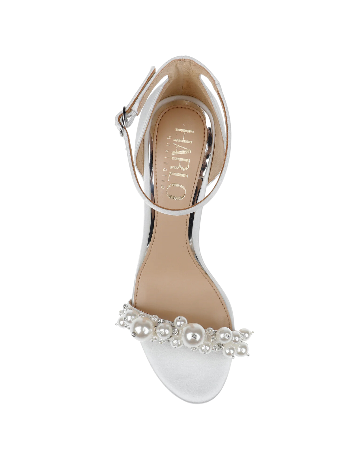 Charli - White Statement Pearl Mid Block Heel