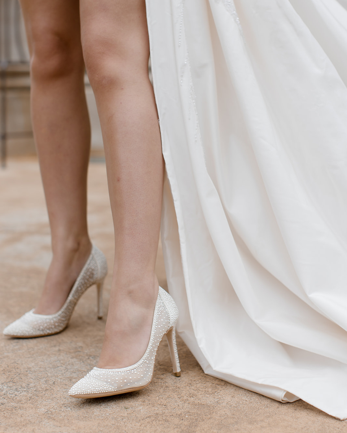 Demi - Pointed Toe Pump With Pearls - Ivory