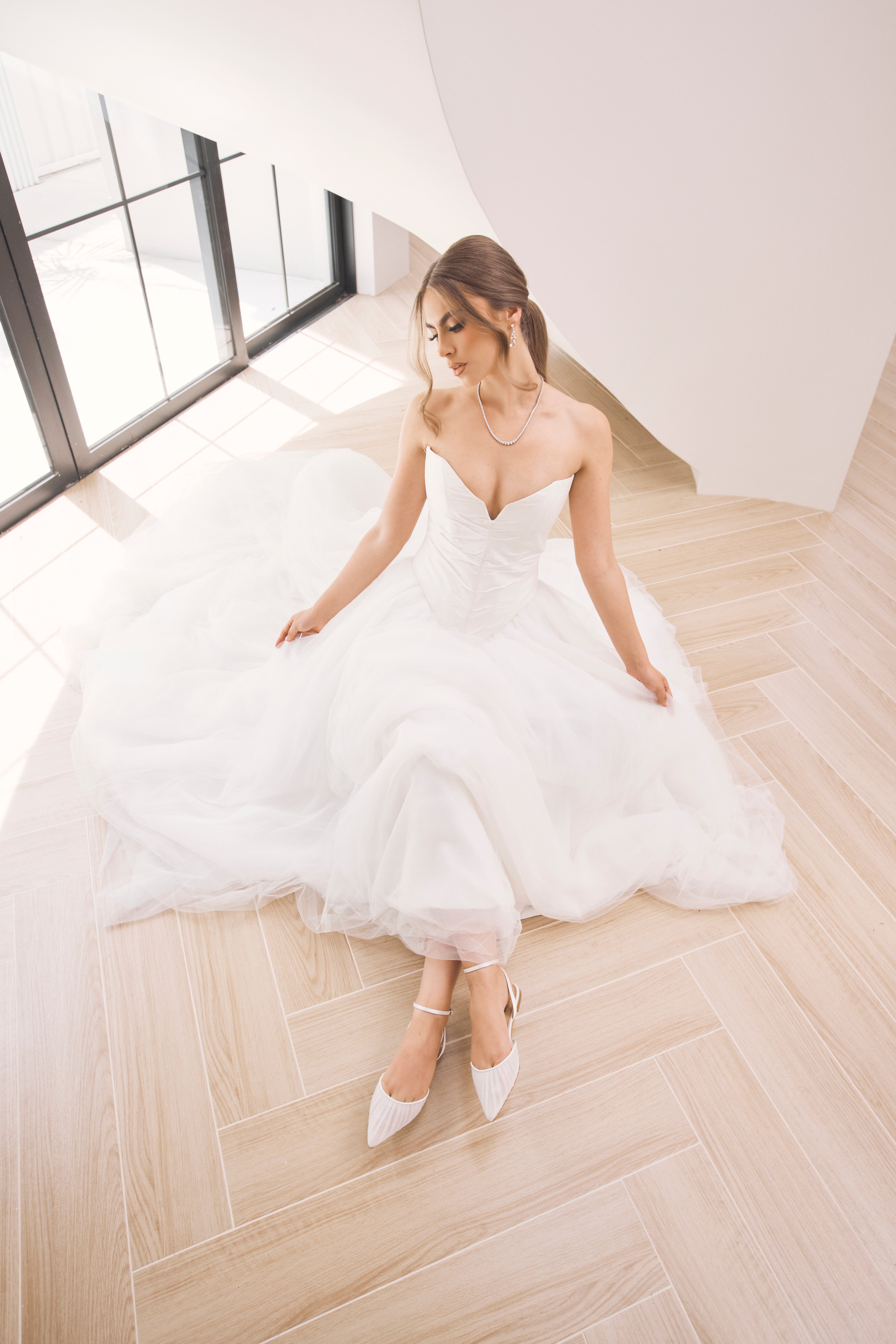 Chanel Tulle - White Tulle Flats