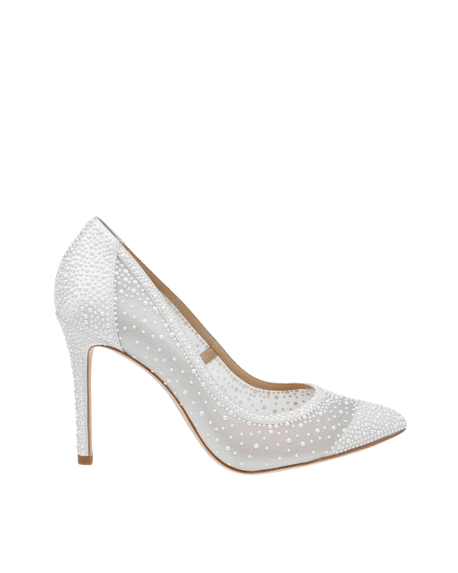 Demi - Pointed Toe Pump With Pearls - Soft White