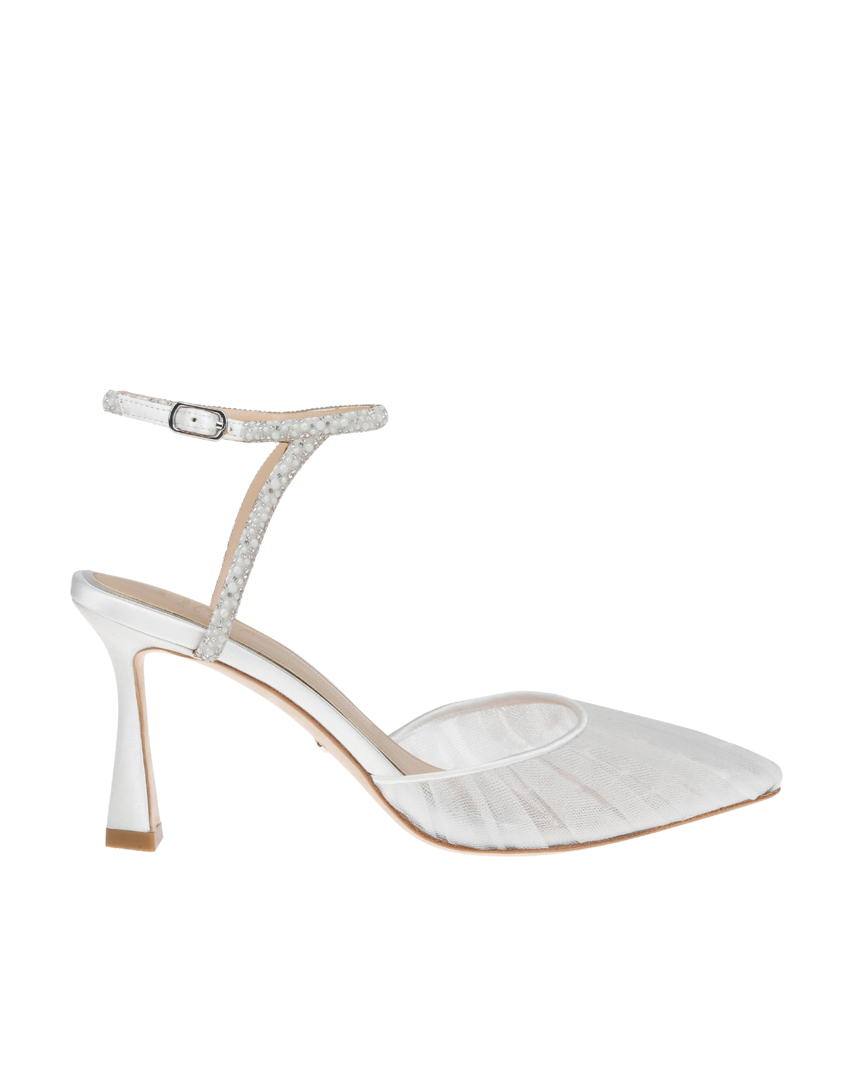 Georgia Pearl - White Tulle Point with Crystal and Pearl Strap