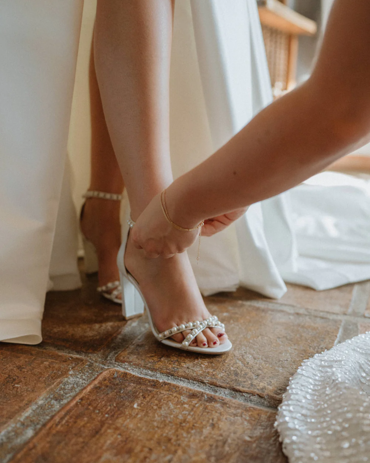 Heels with 2025 pearls on them