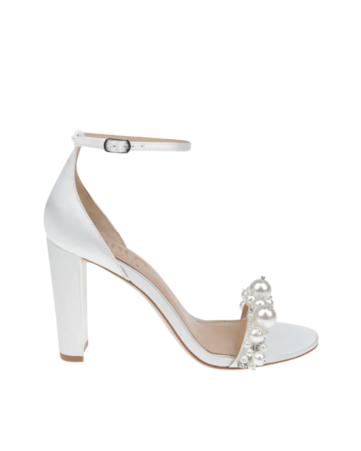 Charlotte - White Statement Pearl Block Heel