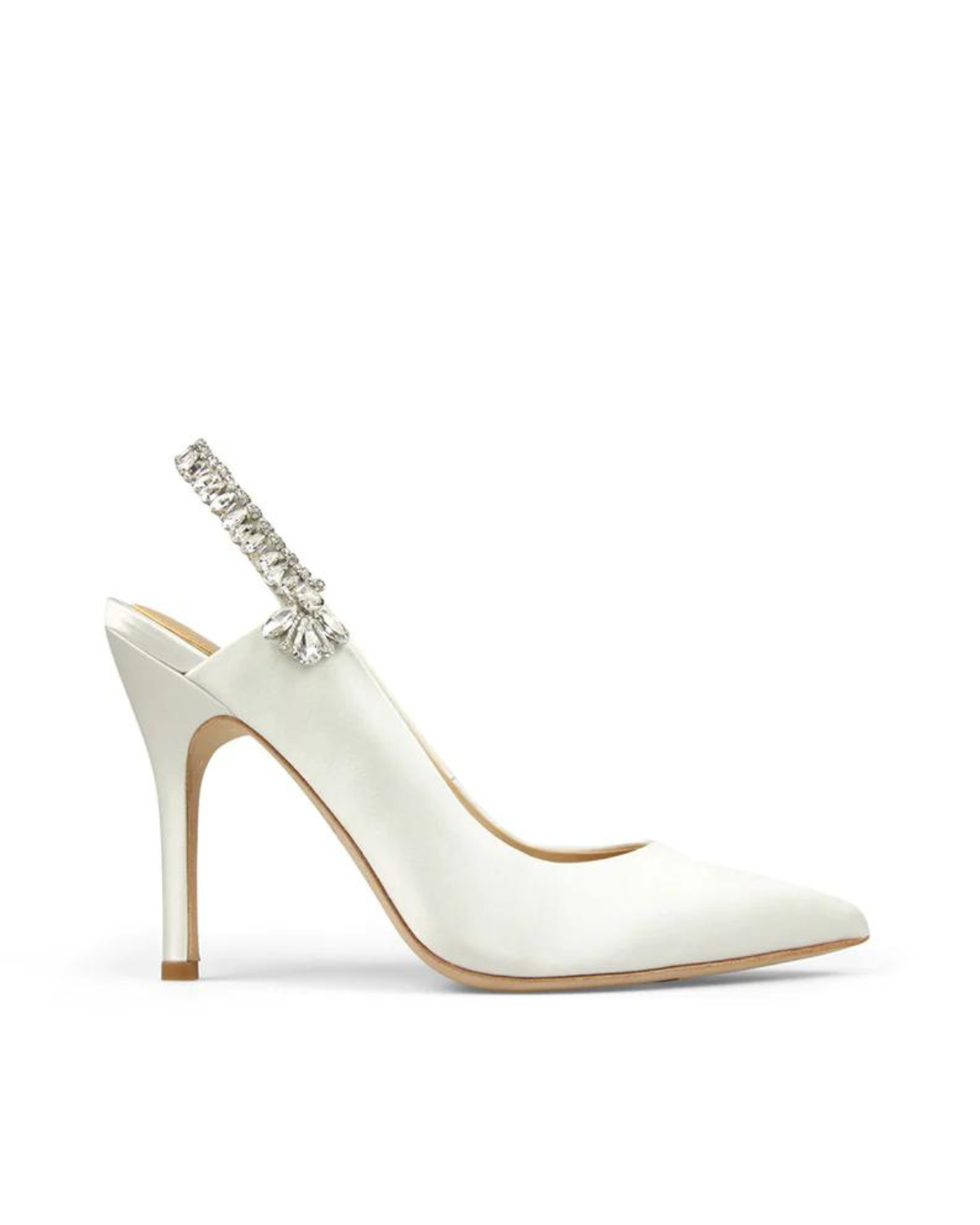 Bonnie - White Crystal Embellished Sling Back Bridal Pump