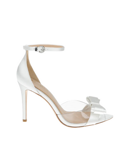 White heels 2025 with bow
