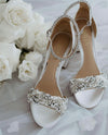 Adele - White Pearl And Crystal Bridal Block heel